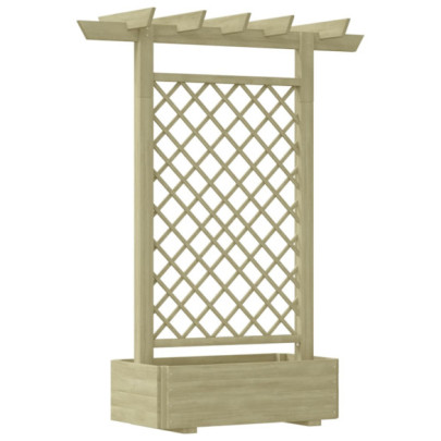 Pergolă de grădină cu jardinieră - 162 x 56 x 204 cm - lemn