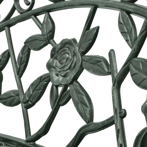 Bancă Grădină Verde Aluminiu Turnat - Livrare Gratuită