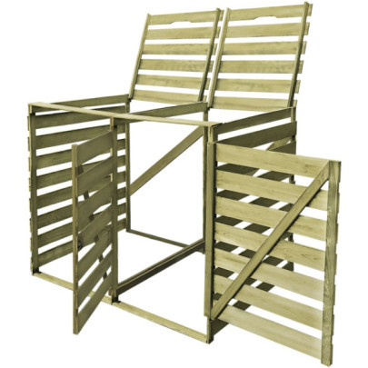 Magazie Pubele Lemn 240L - Depozitare Gunoi Grădină