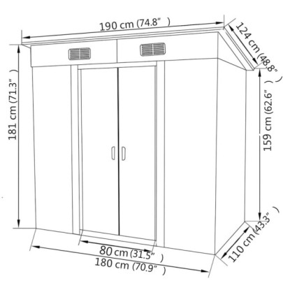 Magazie Grădină Metal Verde | Depozitare Sigură