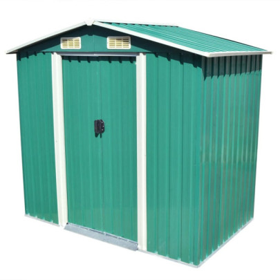 Magazie metalică de grădină - 204 x 132 x 186 cm - verde