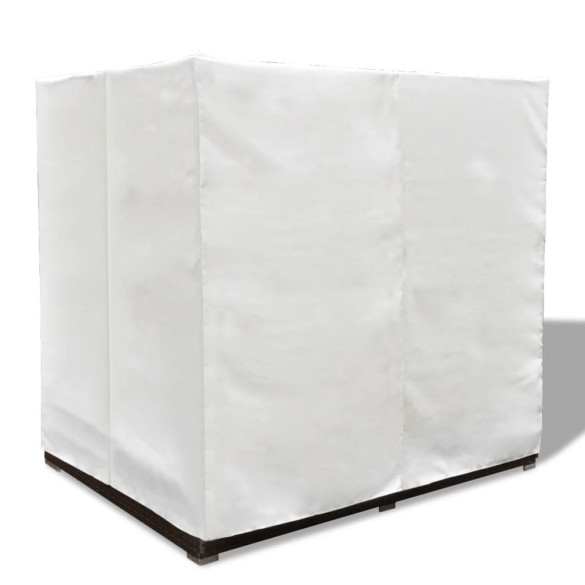 Pat Șezlong Exterior cu Perdele - Maro Poliratan | Livrare Gratuită