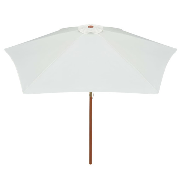 Umbrelă de Soare cu Stâlp din Lemn - Alb Crem - 270x270 cm Umbrelă de Soare cu Stâlp din Lemn - Alb Crem - 270x270 cm