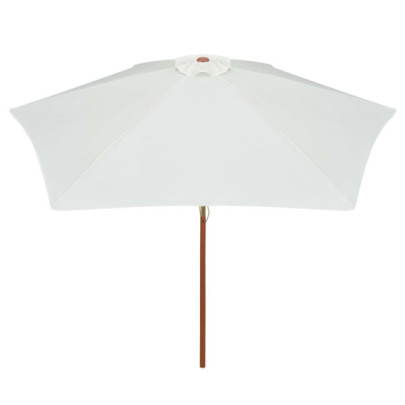 Umbrelă de Soare cu Stâlp din Lemn - Alb Crem - 270x270 cm