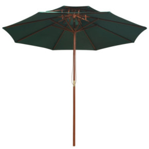 Umbrelă de soare dublă 270x270 cm - lemn - verde | Livrare gratuită 2