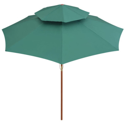 Umbrelă de soare dublă 270x270 cm - lemn - verde | Livrare gratuită