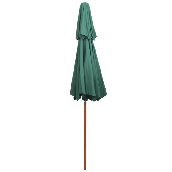 Umbrelă de soare dublă 270x270 cm - lemn - verde | Livrare gratuită