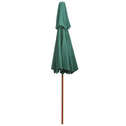 Umbrelă de soare dublă 270x270 cm - lemn - verde | Livrare gratuită