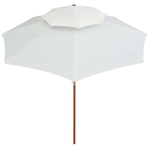 Umbrelă de soare dublă 270x270 cm - Lemn natural - Alb crem