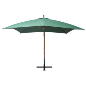 Umbrelă suspendată de lemn 300x300 cm - Verde | Livrare gratuită 2