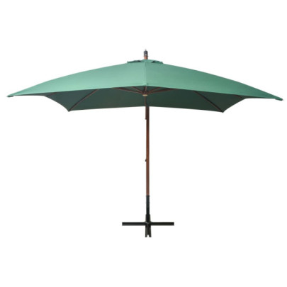 Umbrelă suspendată de lemn 300x300 cm - Verde | Livrare gratuită