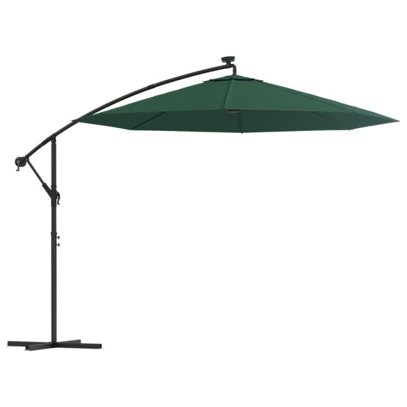 Umbrelă suspendată LED 300 cm verde | Livrare gratuită