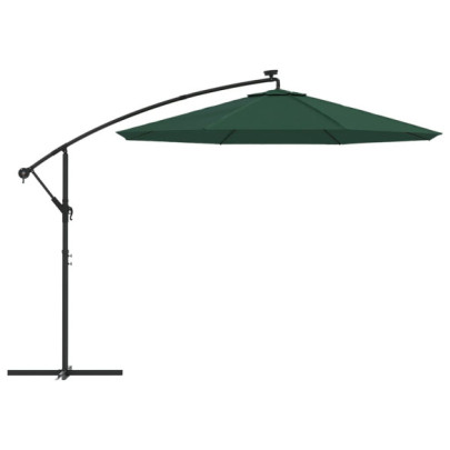 Umbrelă suspendată LED 300 cm verde | Livrare gratuită