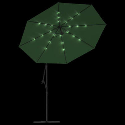 Umbrelă suspendată LED 300 cm verde | Livrare gratuită