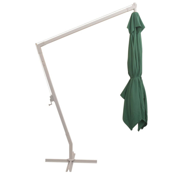 Umbrelă suspendată grădină - Aluminiu - 300x300 cm - Verde