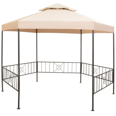 Pavilion marchiză de grădină - cort - hexagonal - 323x265 cm - bej