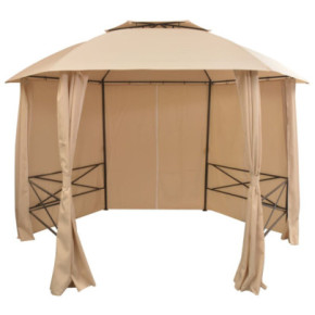 Pavilion Hexagonal cu Perdele - Marchiză Grădină Rezistentă