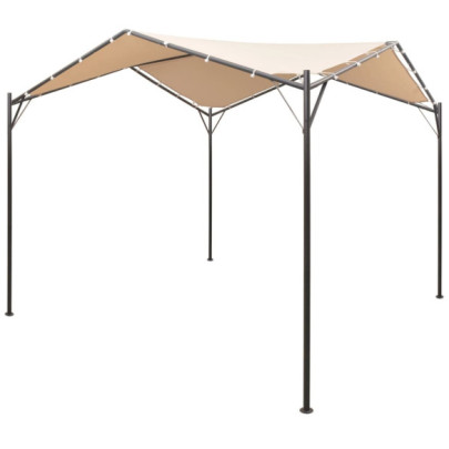 Pavilion foișor cort cu baldachin - 4x4 m - oțel - bej