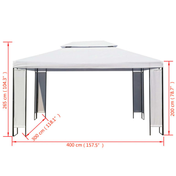 Pavilion Alb 3x4m - Cort Garden cu Livrare Gratuită Pavilion Alb 3x4m - Cort Garden cu Livrare Gratuită