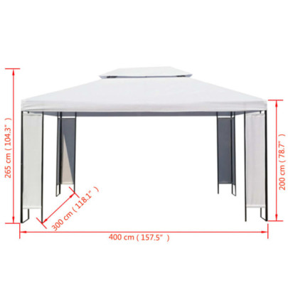 Pavilion Alb 3x4m - Cort Garden cu Livrare Gratuită