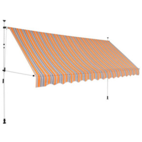 Copertină retractabilă manual 350 cm - dungi galben-albastru