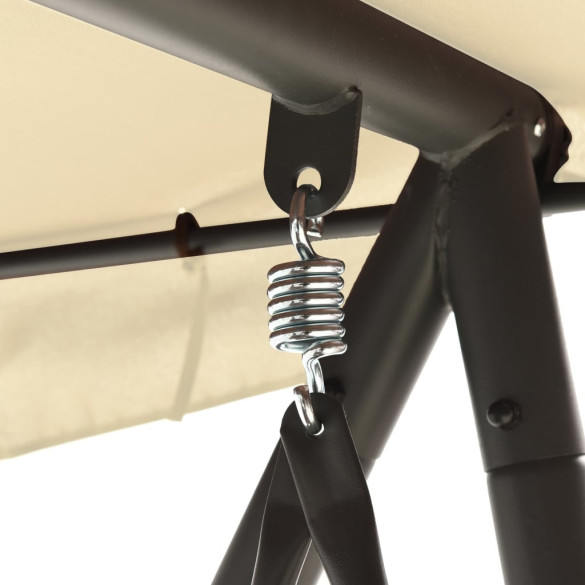 Balansoar Exterior cu Copertină Reglabilă - Alb Nisipiu