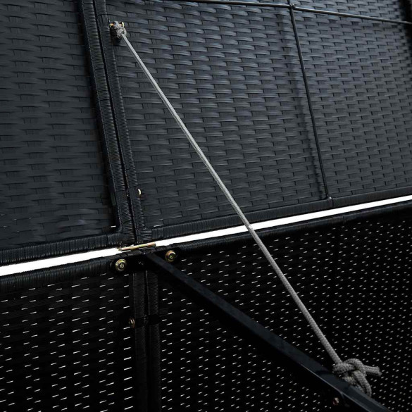 Magazie Pubele Ratan Poli Negru - Depozitare Grădină