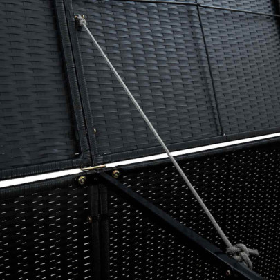 Magazie Pubele Ratan Poli Negru - Depozitare Grădină