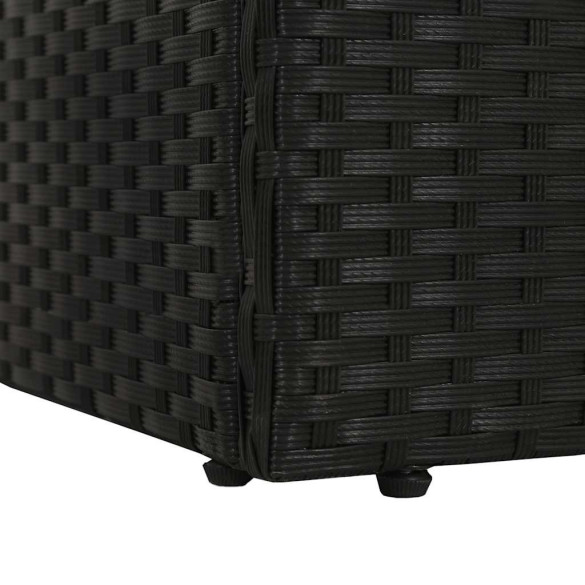 Pat Șezlong Grădină Negru - Poliratan | Livrare Gratuită