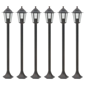 Stâlpi Iluminare Grădină Bronz - 6 bucăți - 110 cm - Aluminiu