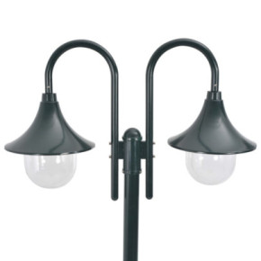 Stâlp Iluminat Grădină 220 cm Aluminiu 2 Lămpi Verde | Comandă 2