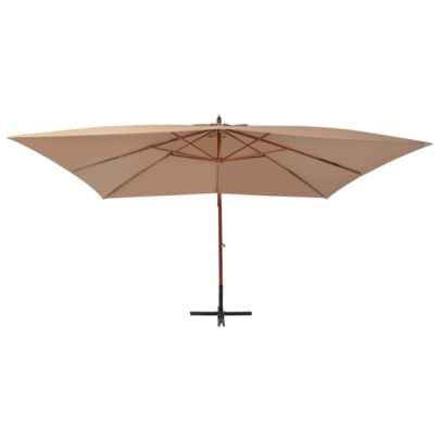 Umbrelă Grădină Lemn Taupe 400x300 cm | Livrare Gratuită