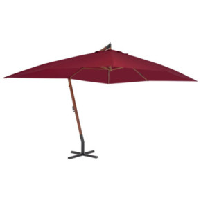 Umbrelă Grădină Lemn Bordo 400x300 cm - Livrare Gratuită