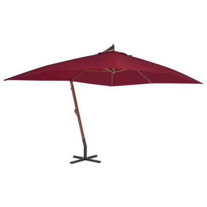 Umbrelă Grădină Lemn Bordo 400x300 cm - Livrare Gratuită