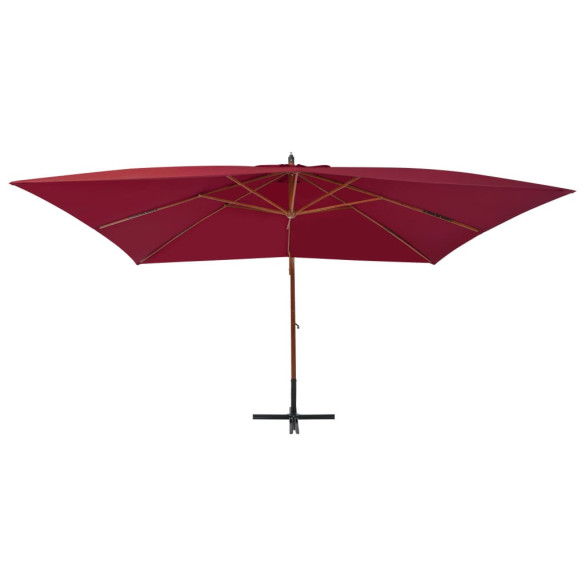 Umbrelă Grădină Lemn Bordo 400x300 cm - Livrare Gratuită