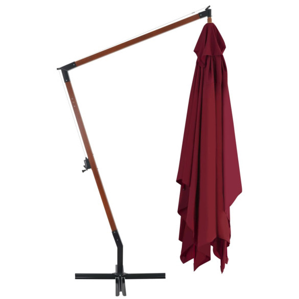 Umbrelă Grădină Lemn Bordo 400x300 cm - Livrare Gratuită