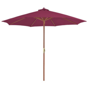 Umbrelă de soare exterior lemn 300 cm roșu bordo