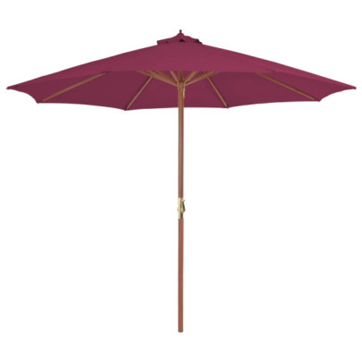 Umbrelă de soare exterior lemn 300 cm roșu bordo