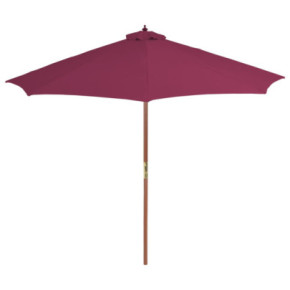 Umbrelă de soare exterior lemn 300 cm roșu bordo 2
