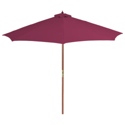 Umbrelă de soare exterior lemn 300 cm roșu bordo