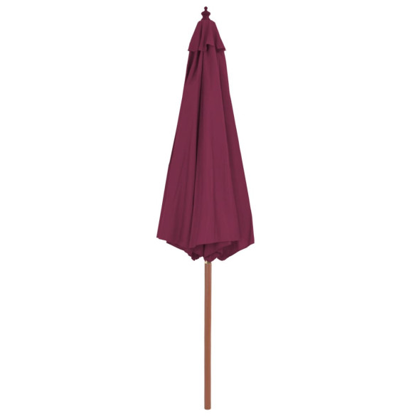 Umbrelă de soare exterior lemn 300 cm roșu bordo