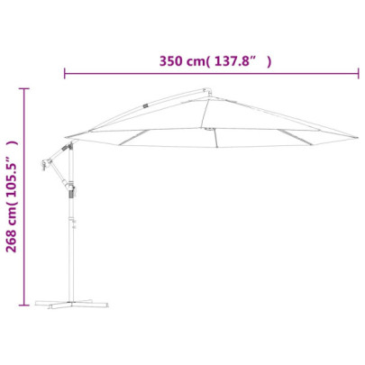 Umbrelă în Consolă Antracit 350 cm - Protecție UV Superioară