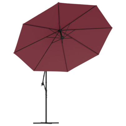 Umbrelă Consolă Grădină Aluminiu - Bordo, 350 cm | Livrare Gratuită