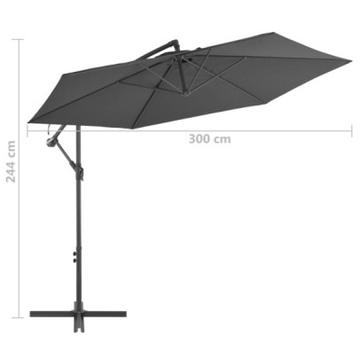 Umbrelă în Consolă Aluminiu 300 cm Antracit - Livrare Gratuită