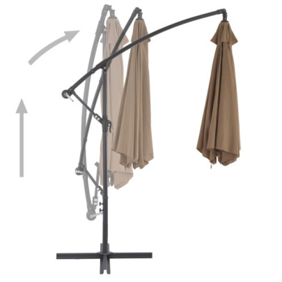 Umbrelă Consolă Grădină Aluminiu 300 cm - Gri Taupe