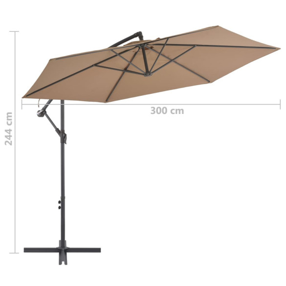 Umbrelă Consolă Grădină Aluminiu 300 cm - Gri Taupe