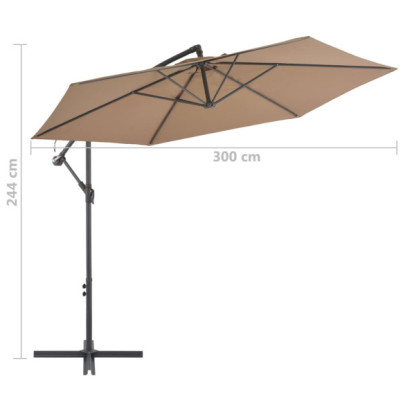 Umbrelă Consolă Grădină Aluminiu 300 cm - Gri Taupe