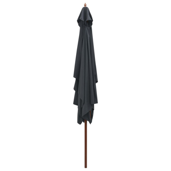 Umbrelă de soare exterior din lemn - 200x300 cm antracit Umbrelă de soare exterior din lemn - 200x300 cm antracit