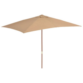 Umbrelă de soare exterior lemn 200x300 cm - Gri taupe