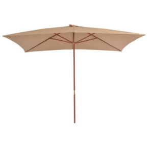 Umbrelă de soare exterior lemn 200x300 cm - Gri taupe 2